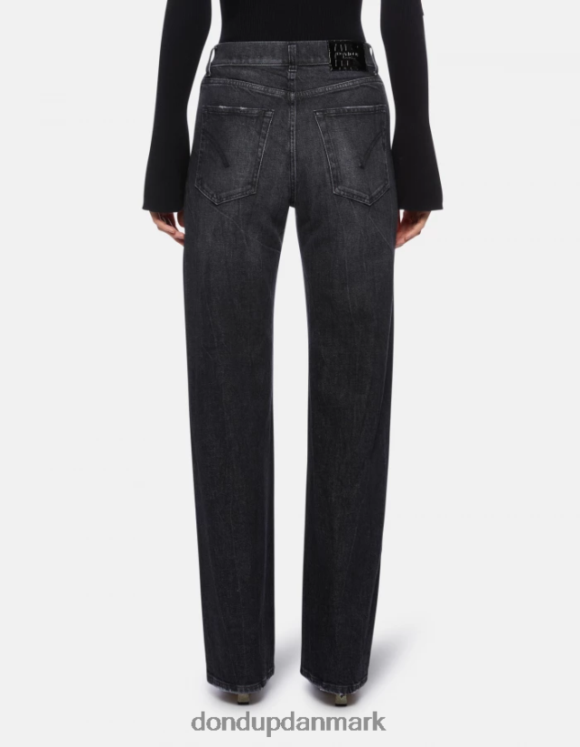 mabel denimjeans med brede ben og stretch Kvinder 0XD0D092 sort DONDUP beklædning