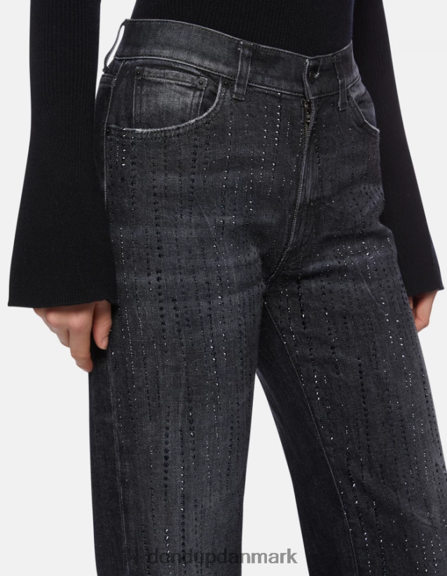 mabel denimjeans med brede ben og stretch Kvinder 0XD0D092 sort DONDUP beklædning