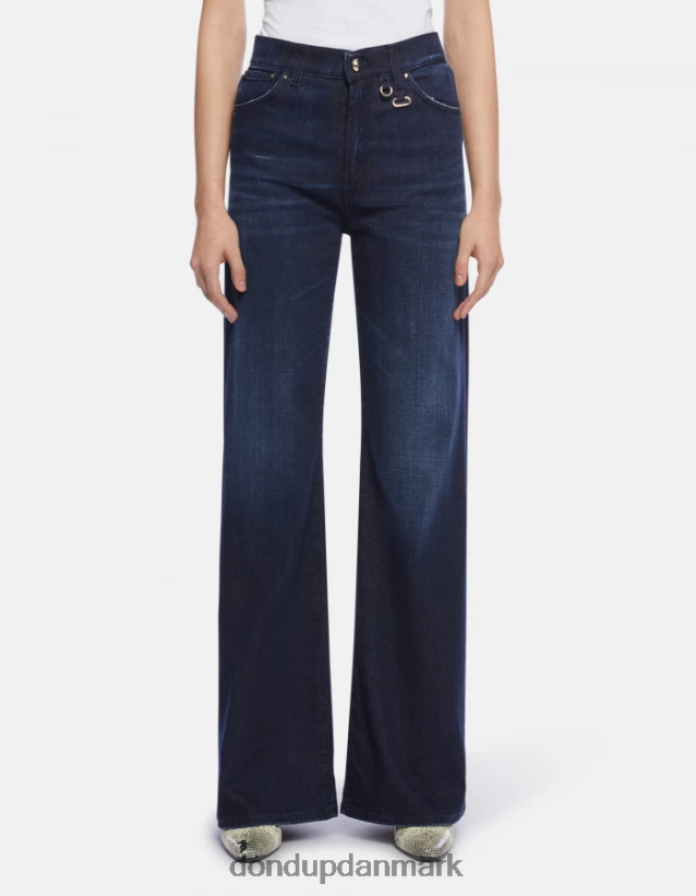 ravfarvede denimjeans med brede ben Kvinder 0XD0D0101 blå DONDUP beklædning