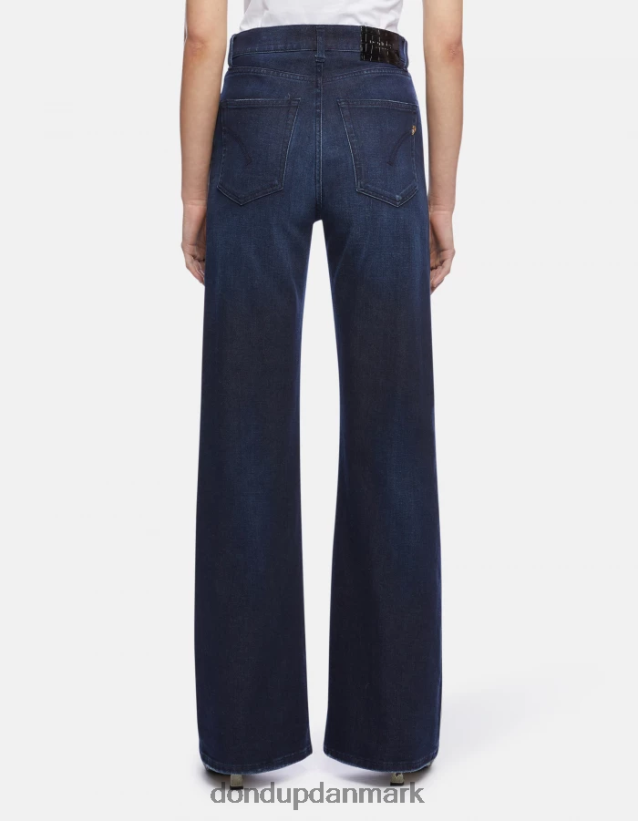 ravfarvede denimjeans med brede ben Kvinder 0XD0D0101 blå DONDUP beklædning
