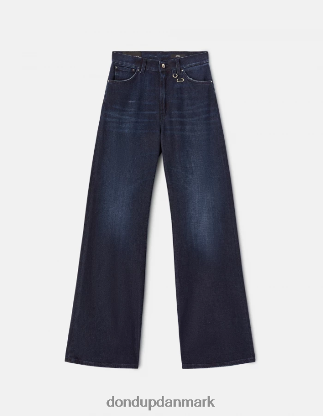 ravfarvede denimjeans med brede ben Kvinder 0XD0D0101 blå DONDUP beklædning