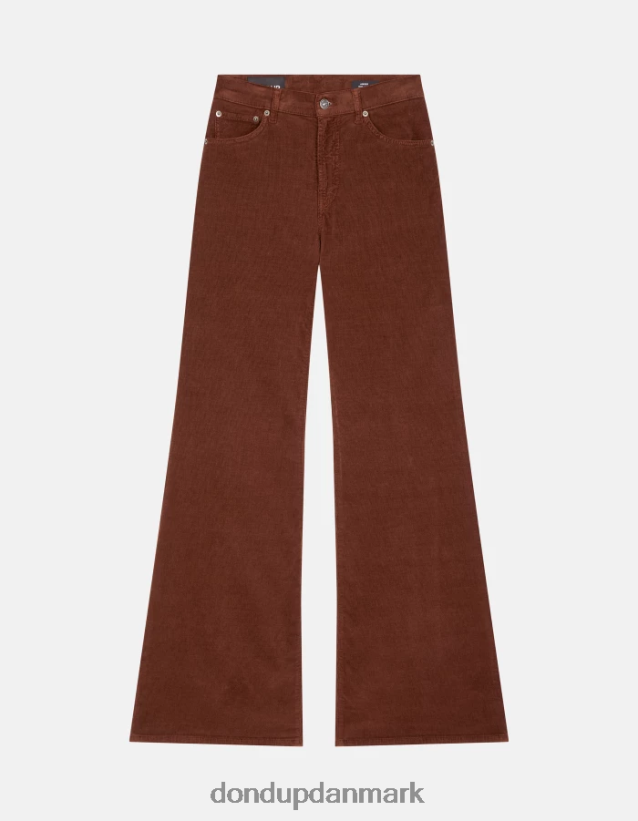 ravfarvede fløjlsbukser med brede ben Kvinder 0XD0D028 cioccolato DONDUP beklædning