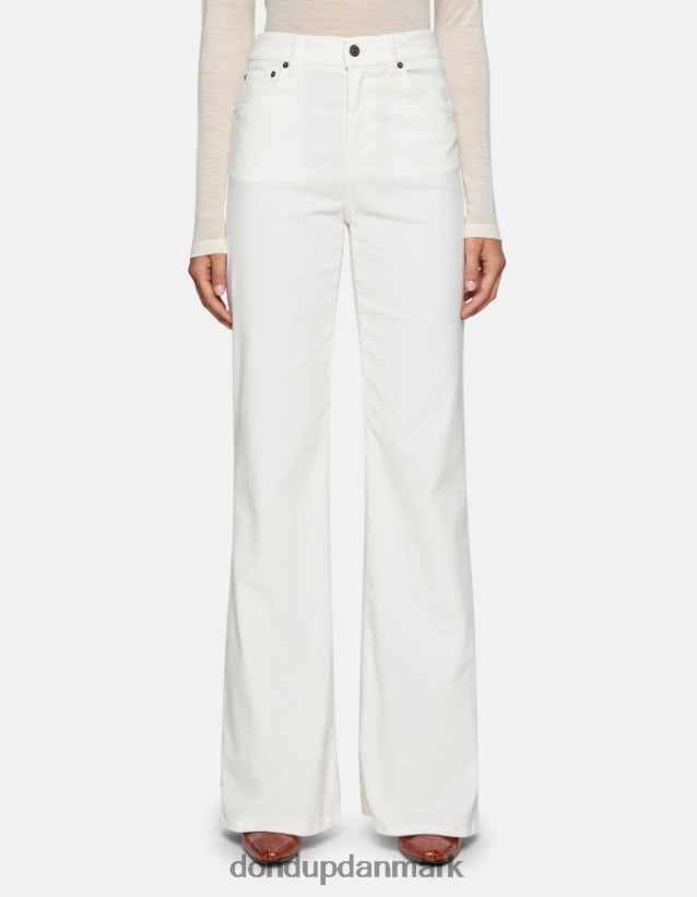 ravfarvede fløjlsbukser med brede ben Kvinder 0XD0D029 alabastro DONDUP beklædning