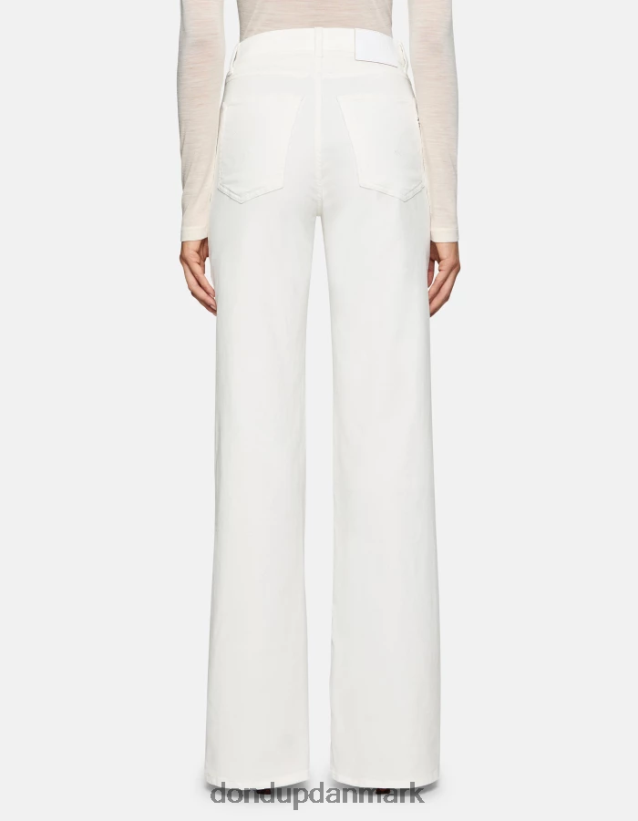 ravfarvede fløjlsbukser med brede ben Kvinder 0XD0D029 alabastro DONDUP beklædning