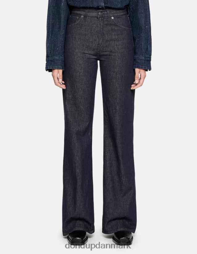 ravfarvede stive denimjeans med brede ben Kvinder 0XD0D059 blå DONDUP beklædning