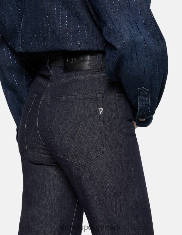 ravfarvede stive denimjeans med brede ben Kvinder 0XD0D059 blå DONDUP beklædning