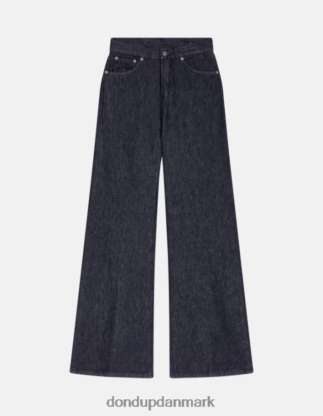 ravfarvede stive denimjeans med brede ben Kvinder 0XD0D059 blå DONDUP beklædning