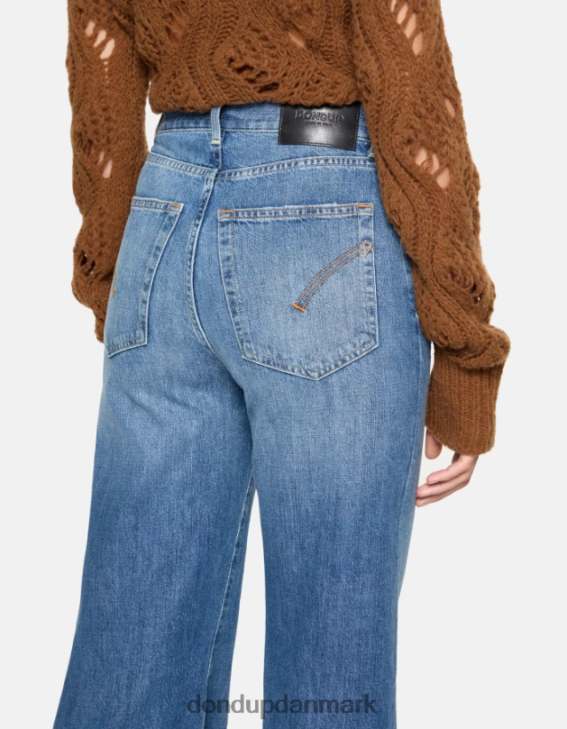 ravfarvede stive denimjeans med brede ben Kvinder 0XD0D069 blå DONDUP beklædning