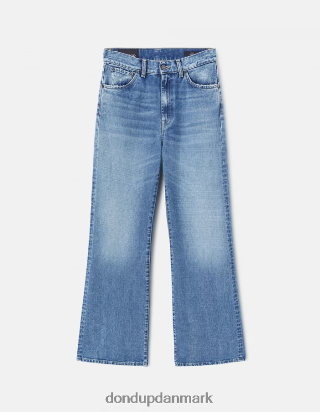 ravfarvede stive denimjeans med brede ben Kvinder 0XD0D096 blå DONDUP beklædning