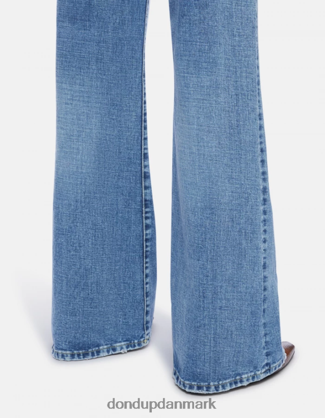 ravfarvede stive denimjeans med brede ben Kvinder 0XD0D096 blå DONDUP beklædning