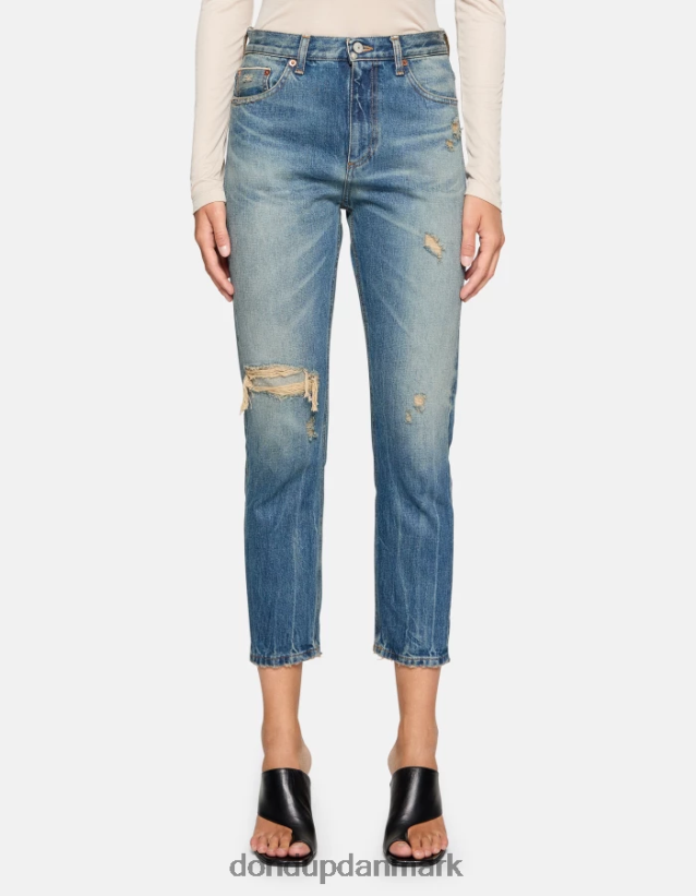 cindy jeans med regulær pasform i stiv selvedge denim Kvinder 0XD0D030 blå DONDUP beklædning