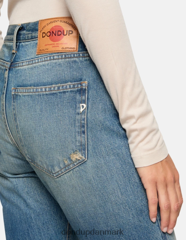 cindy jeans med regulær pasform i stiv selvedge denim Kvinder 0XD0D030 blå DONDUP beklædning