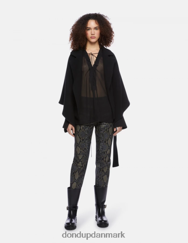 nicole bukser i bomuld med regulær pasform Kvinder 0XD0D082 sort DONDUP beklædning