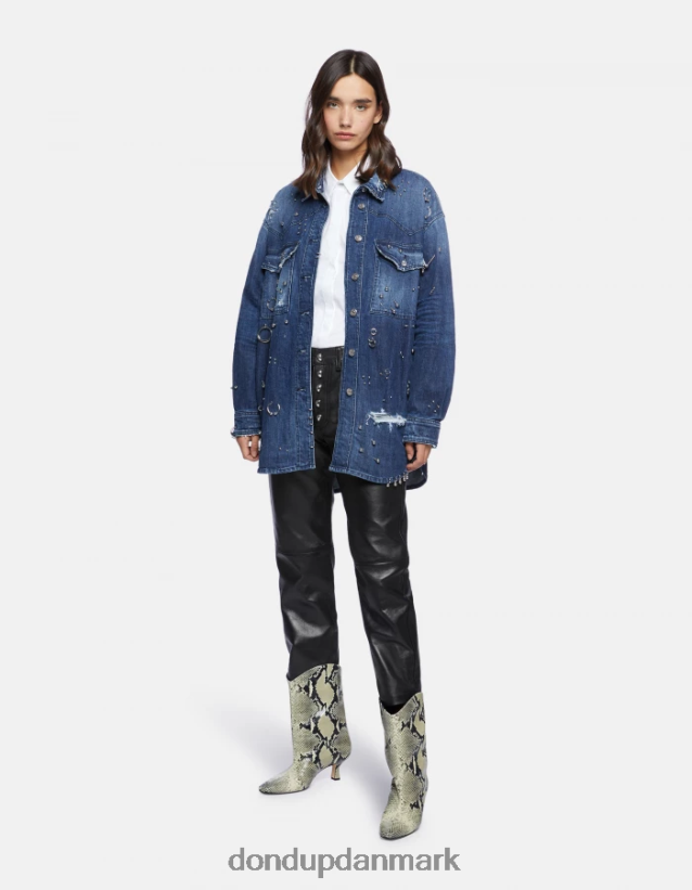 koons bukser i nappalæder med løs pasform Kvinder 0XD0D0115 sort DONDUP beklædning