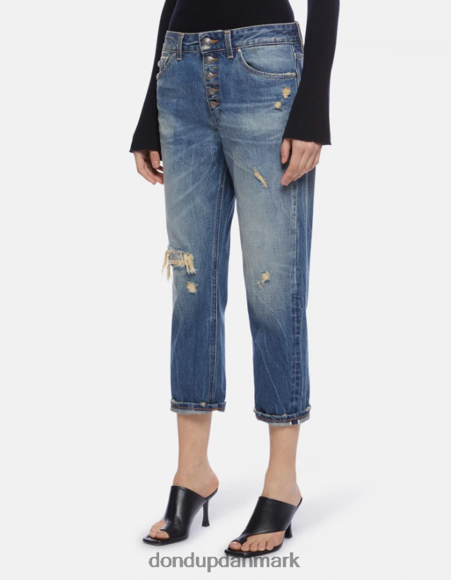 koons denimjeans med løs pasform og stiv selvkant Kvinder 0XD0D0110 blå DONDUP beklædning