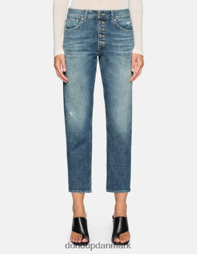 koons denimjeans med løs pasform og stiv selvkant Kvinder 0XD0D098 blå DONDUP beklædning