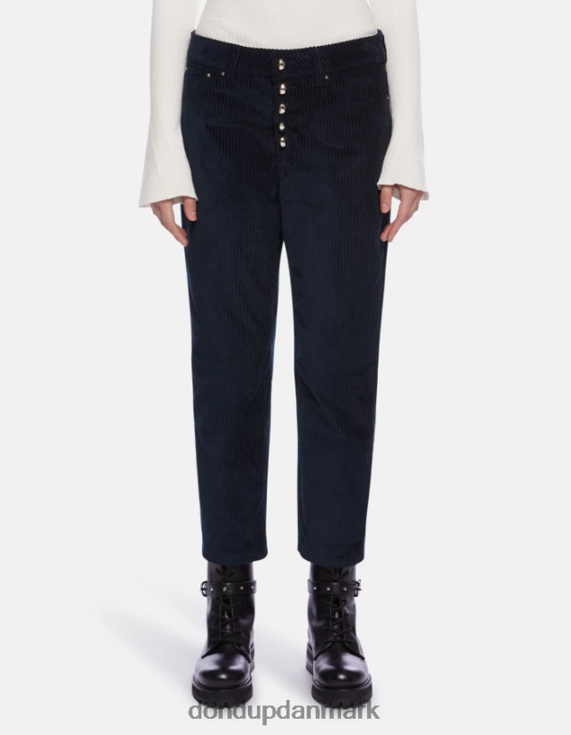 koons fløjlsbukser med løs pasform Kvinder 0XD0D0108 Marine blå DONDUP beklædning