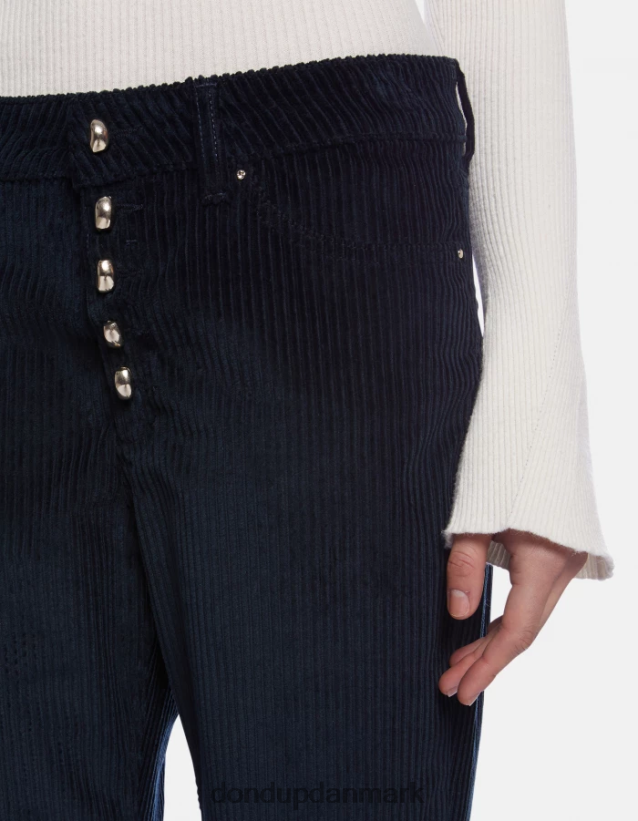 koons fløjlsbukser med løs pasform Kvinder 0XD0D0108 Marine blå DONDUP beklædning