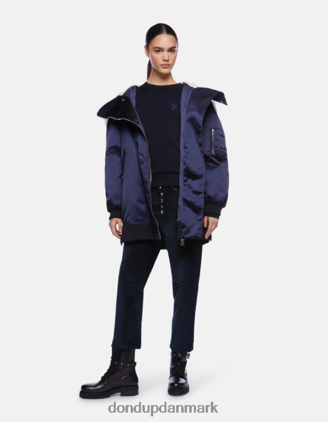 koons fløjlsbukser med løs pasform Kvinder 0XD0D0108 Marine blå DONDUP beklædning