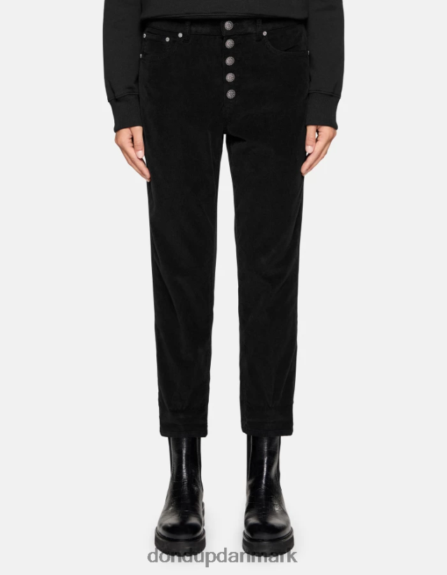 koons fløjlsbukser med løs pasform Kvinder 0XD0D070 sort DONDUP beklædning