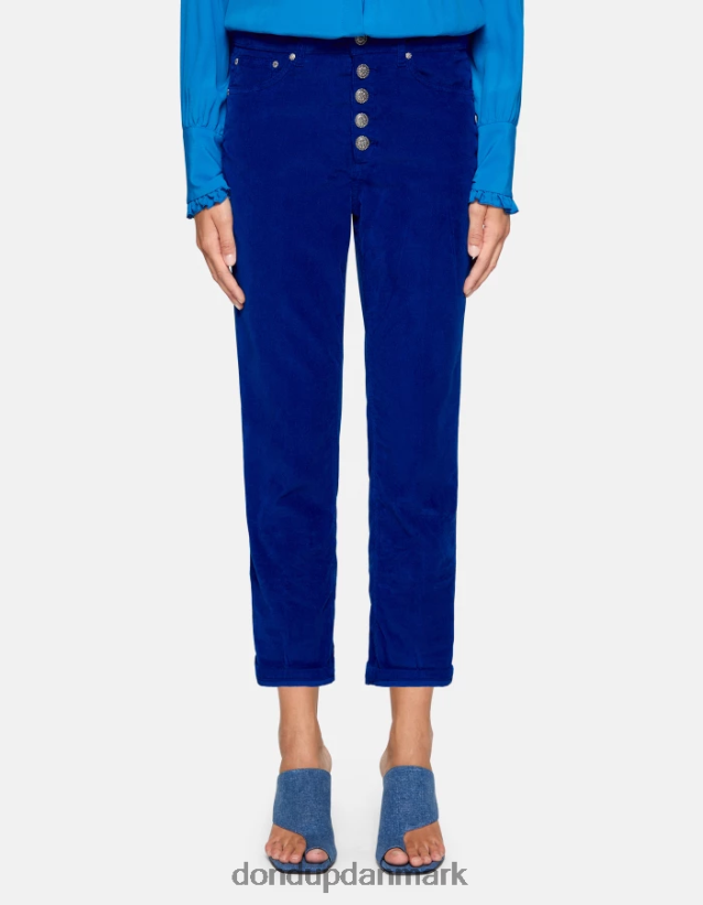 koons fløjlsbukser med løs pasform Kvinder 0XD0D074 kongeblå DONDUP beklædning
