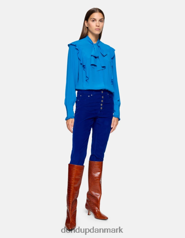 koons fløjlsbukser med løs pasform Kvinder 0XD0D074 kongeblå DONDUP beklædning