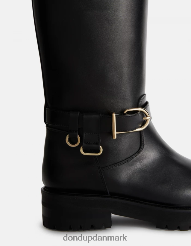 bikerstøvler i nappa kalveskind Kvinder 0XD0D0454 sort DONDUP fodtøj