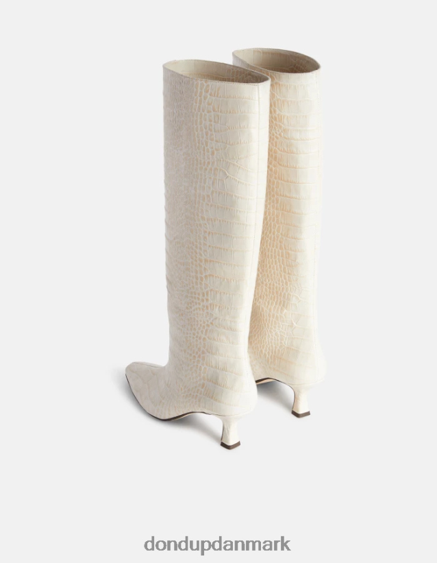 støvler i læder med krokodilletryk Kvinder 0XD0D0468 burro DONDUP fodtøj