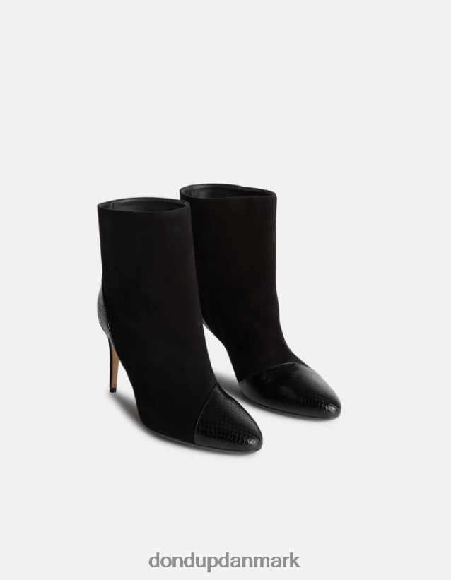 støvletter i ruskind og læder Kvinder 0XD0D0464 sort DONDUP fodtøj