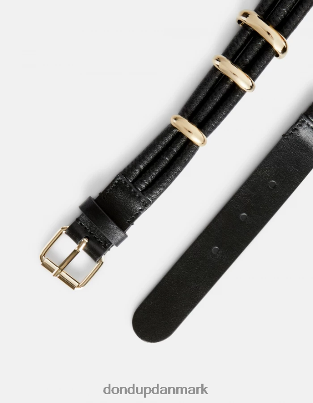 kalveskindsbælte Kvinder 0XD0D0475 sort DONDUP tilbehør