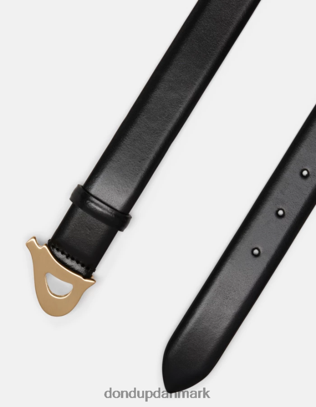 kalveskindsbælte Kvinder 0XD0D0481 sort DONDUP tilbehør