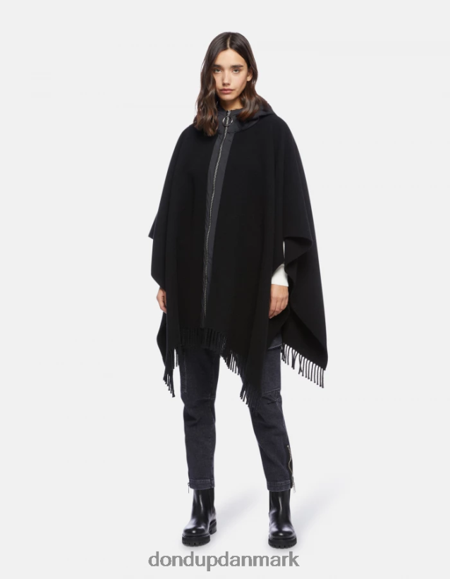 uld og nylon kappe Kvinder 0XD0D0471 sort DONDUP tilbehør
