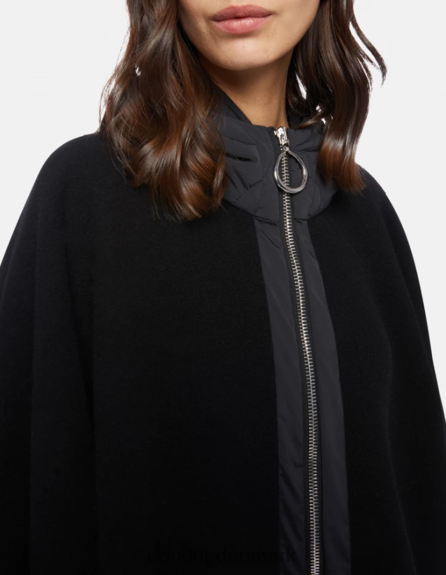 uld og nylon kappe Kvinder 0XD0D0471 sort DONDUP tilbehør