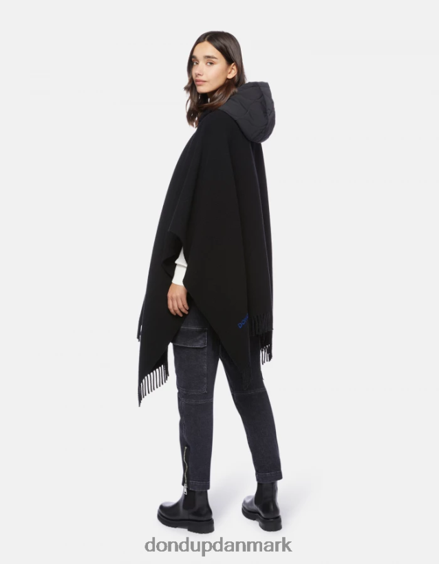 uld og nylon kappe Kvinder 0XD0D0471 sort DONDUP tilbehør