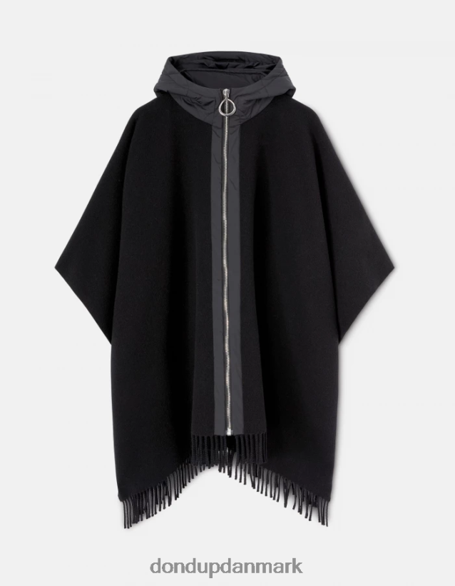 uld og nylon kappe Kvinder 0XD0D0471 sort DONDUP tilbehør