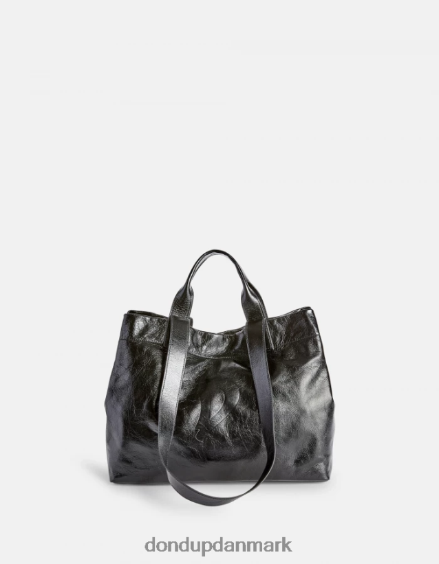 shopper i blankt læder Kvinder 0XD0D0492 sort DONDUP tilbehør