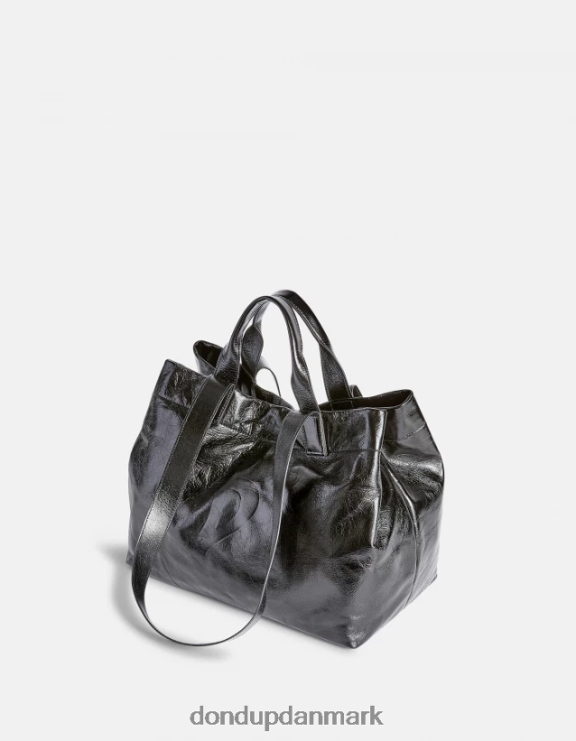 shopper i blankt læder Kvinder 0XD0D0492 sort DONDUP tilbehør
