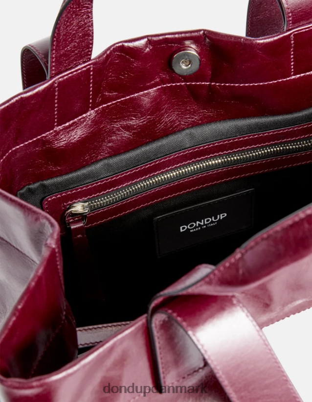 shopper i blankt læder Kvinder 0XD0D0494 prugna DONDUP tilbehør