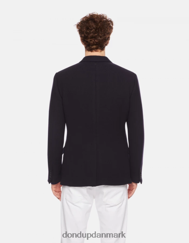dobbeltradet blazer i stof Mænd 0XD0D0923 Marine blå DONDUP beklædning