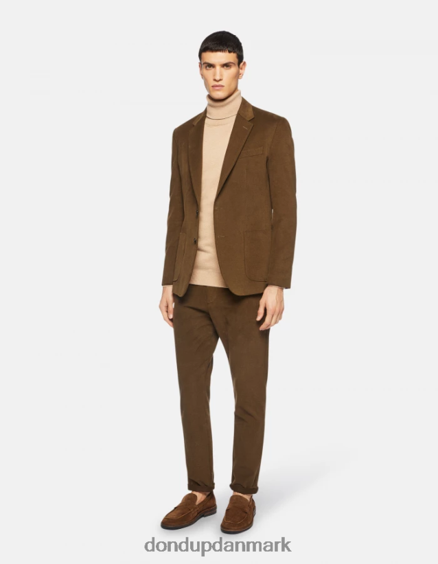 enkeltradet blazer i bomuld Mænd 0XD0D0928 verde militare DONDUP beklædning