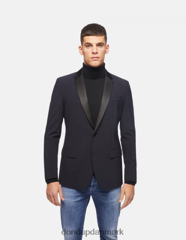 enkeltradet blazer i uld Mænd 0XD0D0922 Marine blå DONDUP beklædning