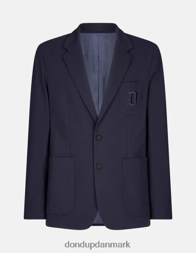enkeltradet jersey blazer Mænd 0XD0D0925 mørkeblå DONDUP beklædning