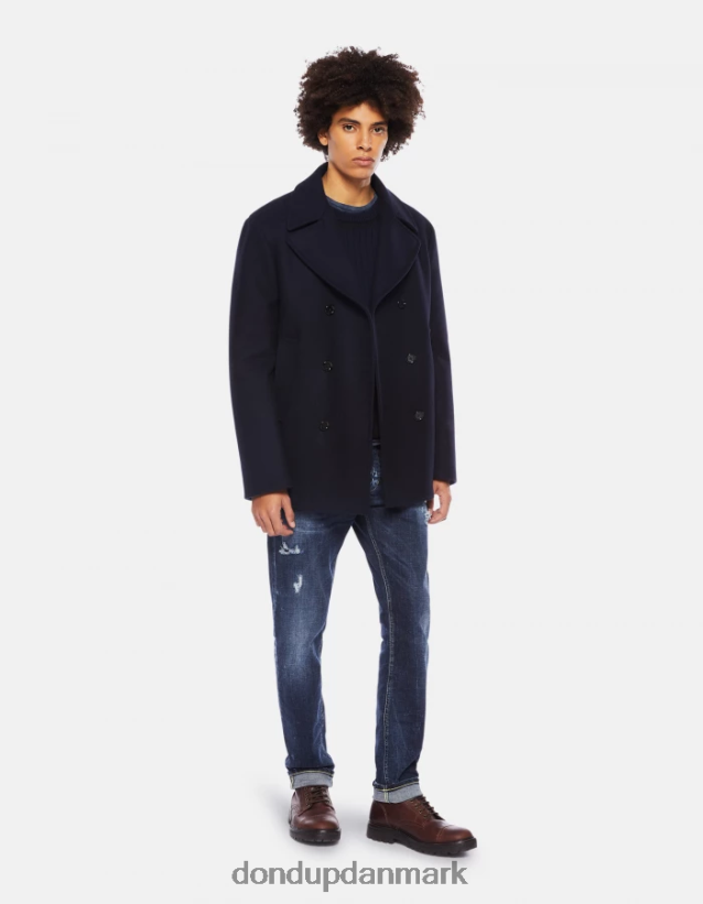 dobbeltradet klædepeacoat Mænd 0XD0D0910 Marine blå DONDUP beklædning