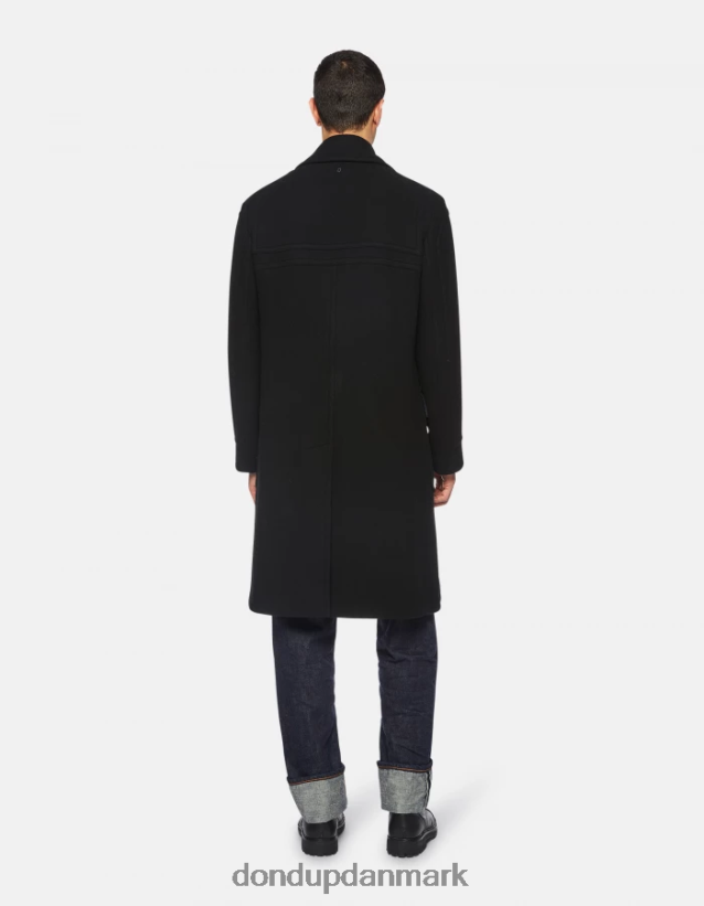dobbeltradet stoffrakke Mænd 0XD0D0912 sort DONDUP beklædning
