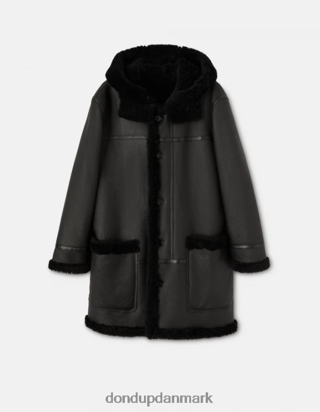 enkeltradet shearling parka Mænd 0XD0D0919 sort DONDUP beklædning