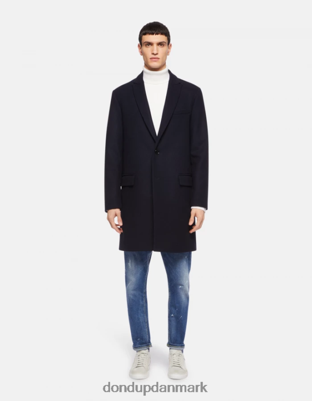 enkeltradet stoffrakke Mænd 0XD0D0911 Marine blå DONDUP beklædning