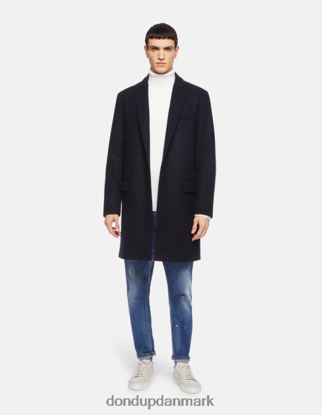 enkeltradet stoffrakke Mænd 0XD0D0911 Marine blå DONDUP beklædning