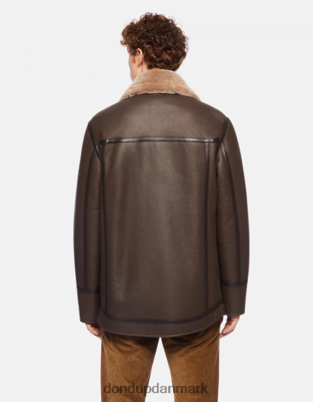 nappa shearling frakke med normal pasform Mænd 0XD0D0914 cioccolato DONDUP beklædning