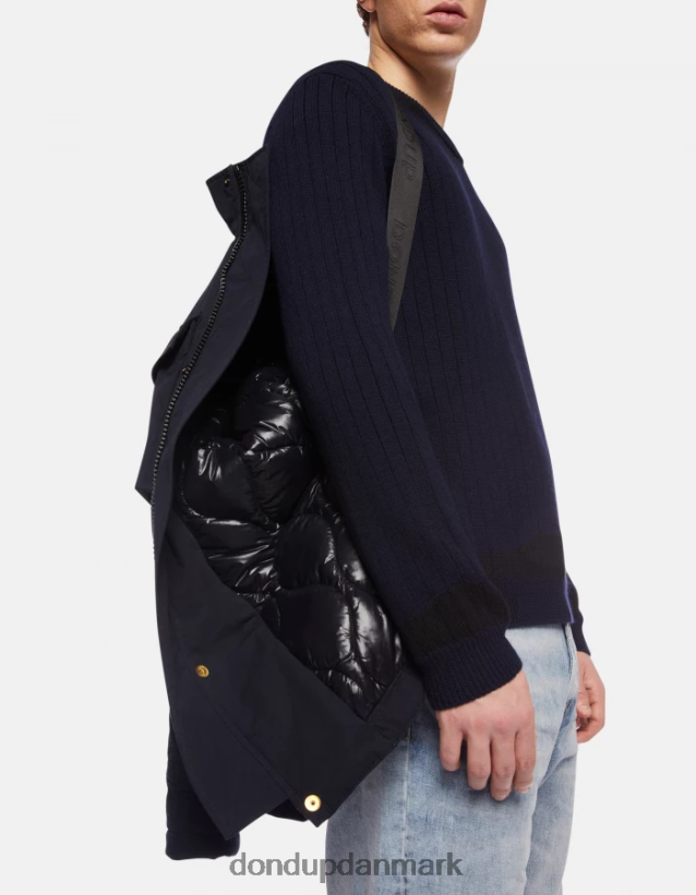 regular fit feltjakke i teknisk stof Mænd 0XD0D0908 Marine blå DONDUP beklædning
