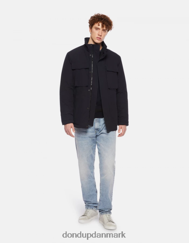 regular fit feltjakke i teknisk stof Mænd 0XD0D0908 Marine blå DONDUP beklædning